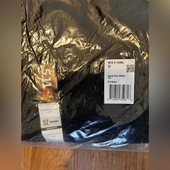 NWT Plus Sz 5.11 Tactical Stryke Pants With Flex Unhemmed Black Size 52 - Picture 6 of 7